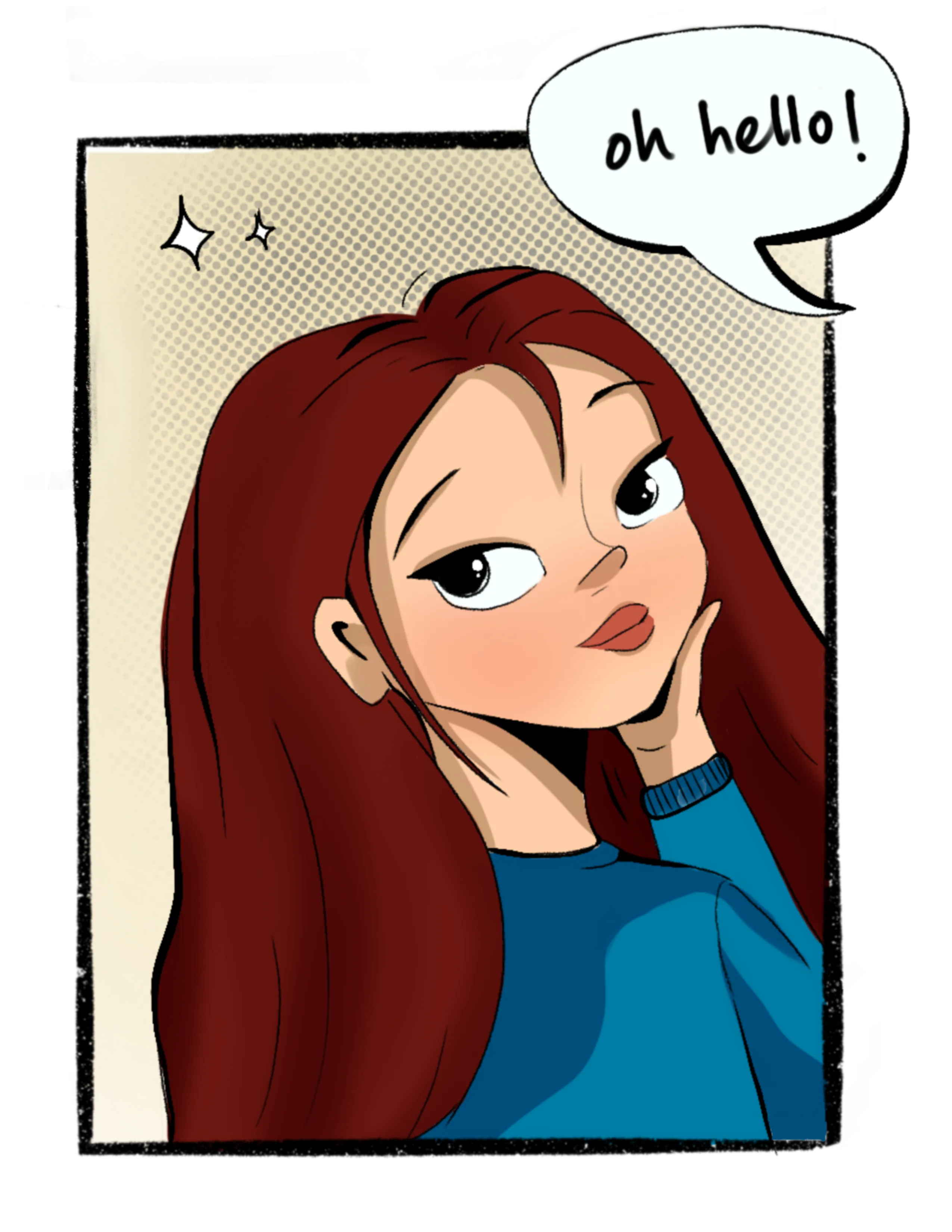 Illustration profile saying hello